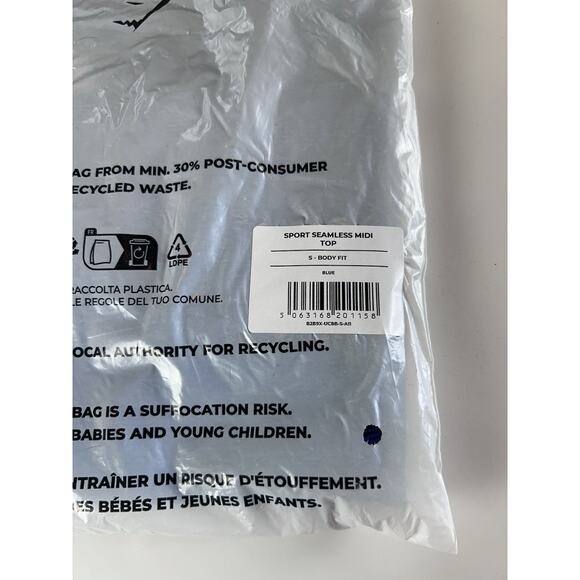 Gym Shark Womens Sport Small Seamless Tank Top Midi Cropped Blue Body Fit - Picture 5 of 6